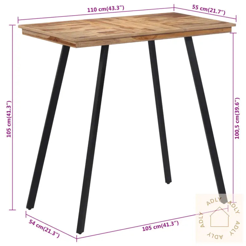Sammenleggbart Barbord 110X55X105 Cm Heltre Teak