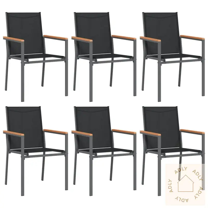 Hagespisegruppe 7 Deler Svart Textilene Og Stål