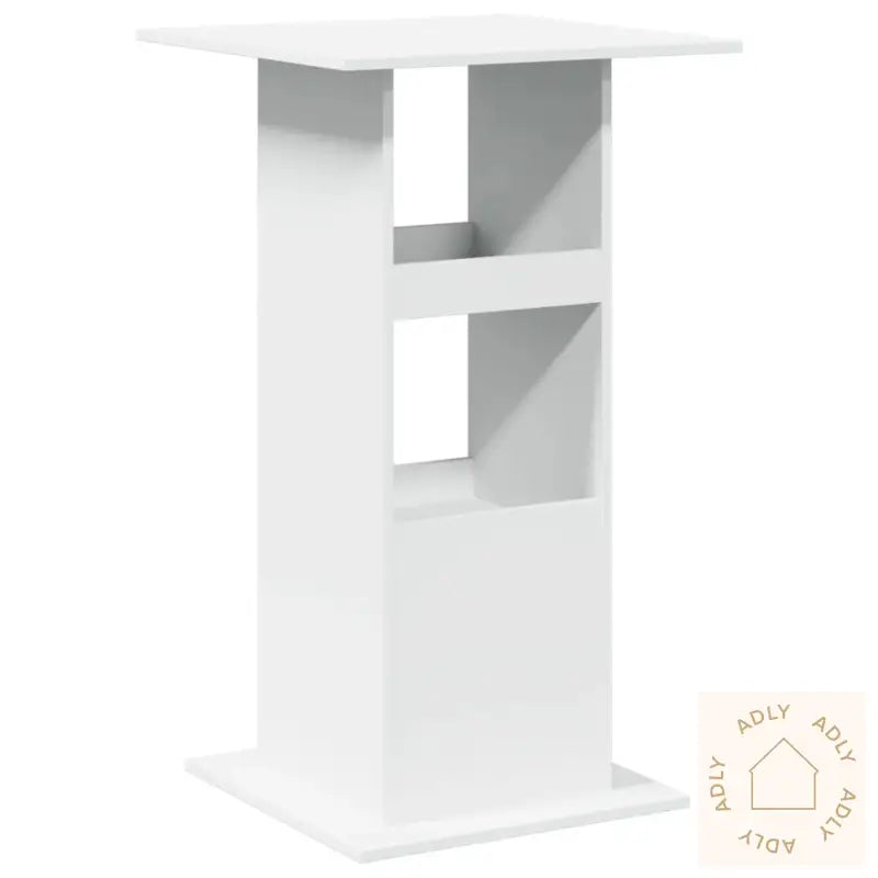 Barbord Med Oppbevaringsstativ Hvit 60X60X102 Cm Konstruert Tre
