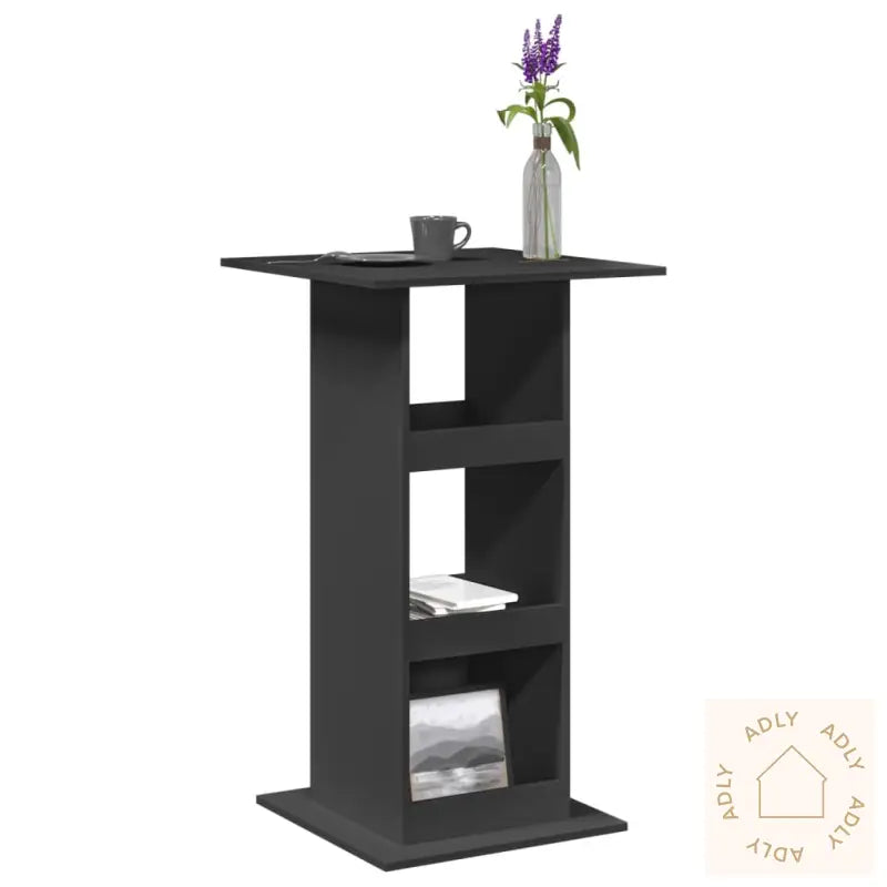 Barbord Med Oppbevaring Svart 60X60X102 Cm Konstruert Tre