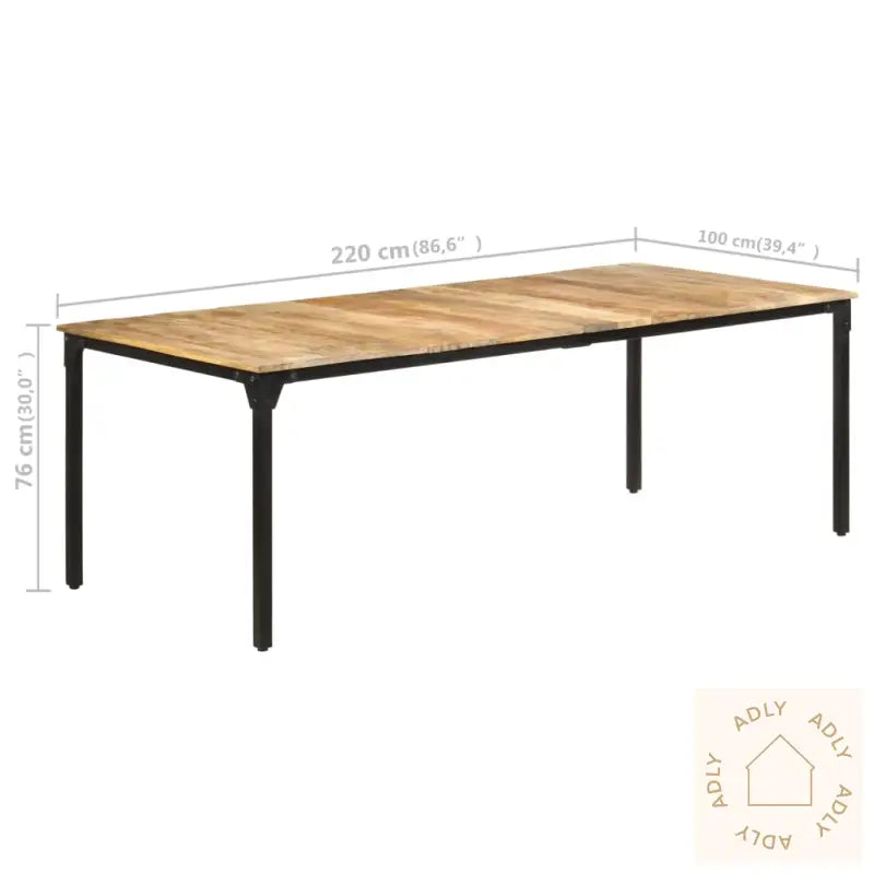 Spisebord 220X100X76 Cm Grovt Mango
