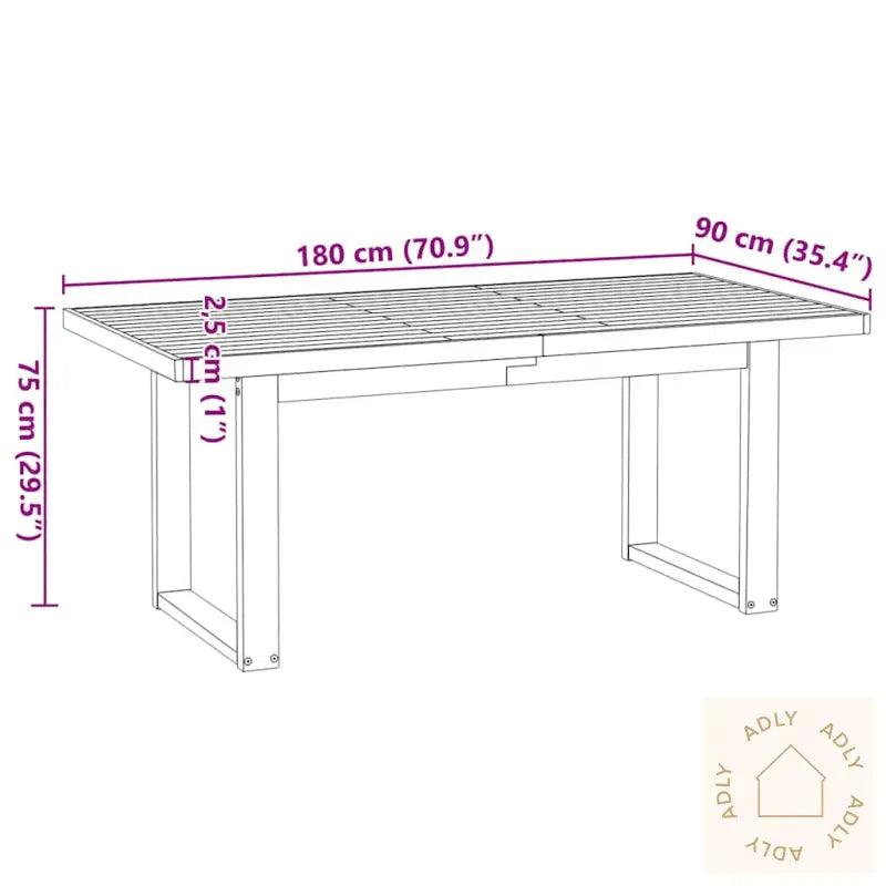 Spisebord Noain U-Formede Ben 180X90X75 Cm Heltre Furu