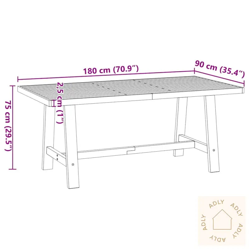 Spisebord Noain A-Formede Ben 180X90X75 Cm Heltre Furu