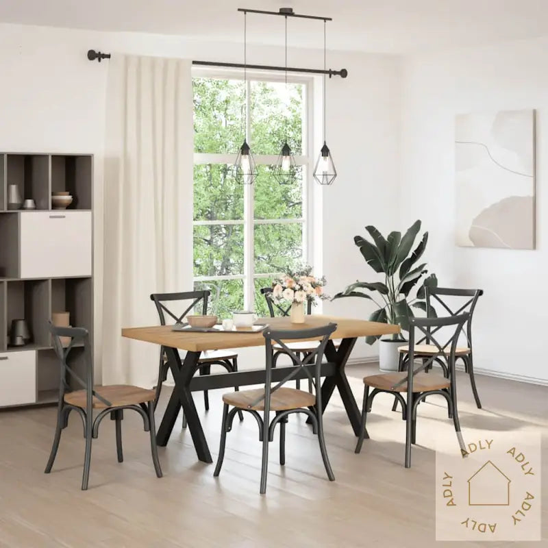 Spisebord Noain X-Formede Ben 160X90X75 Cm Heltre Furu