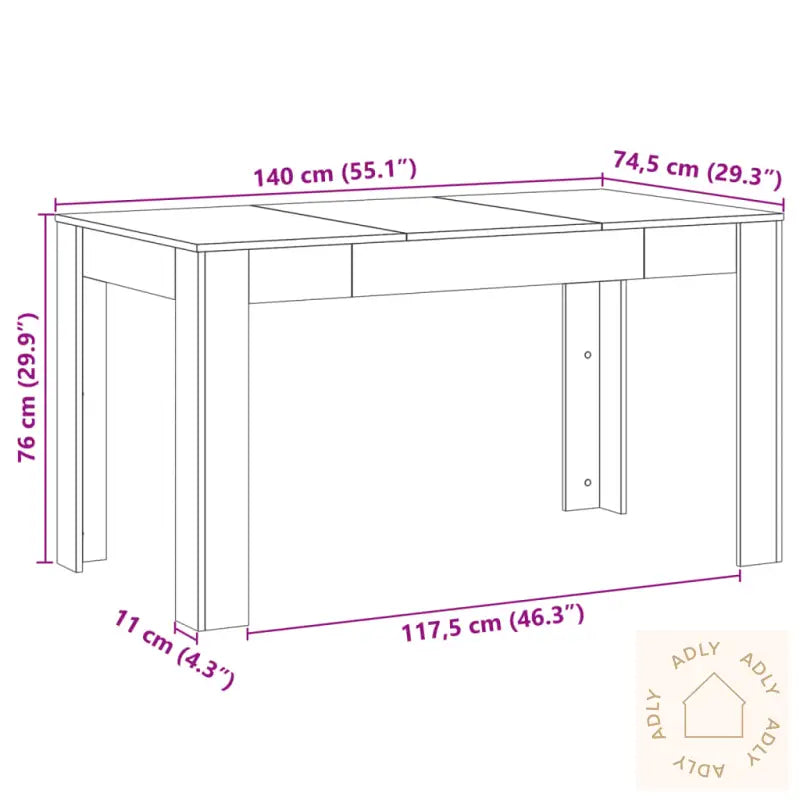 Spisebord Gammelt Tre 140X74,5X76 Cm Konstruert Tre