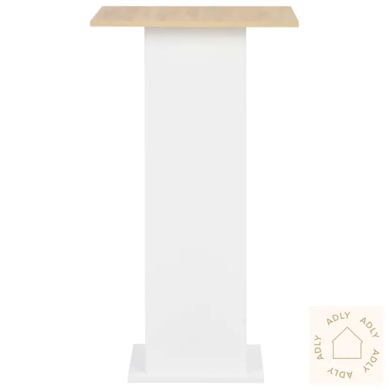 Barbord Hvit Og Sonoma Eik 60X60X110 Cm