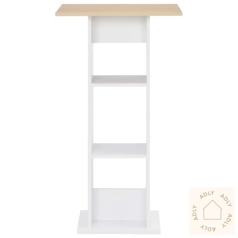 Barbord Hvit Og Sonoma Eik 60X60X110 Cm