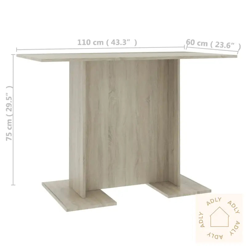 Spisebord Sonoma Eik 110X60X75 Cm Konstruert Tre