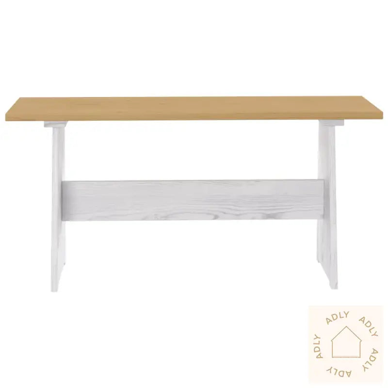 Spisebord Med Benk Reine Honningbrun Og Hvit Heltre Furu
