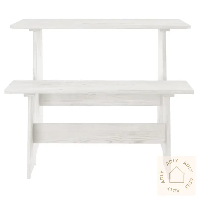 Spisebord Med Benk Reine Hvit Heltre Furu