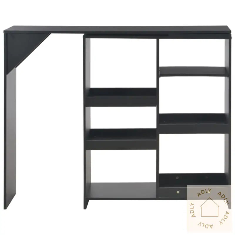 Barbord Med Flyttbar Hylle Svart 138X39X110 Cm
