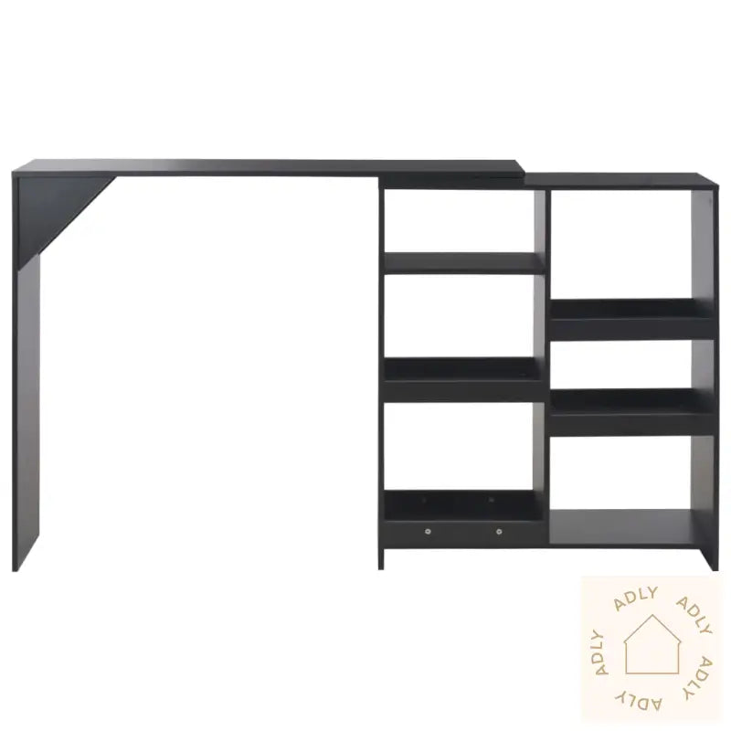 Barbord Med Flyttbar Hylle Svart 138X39X110 Cm