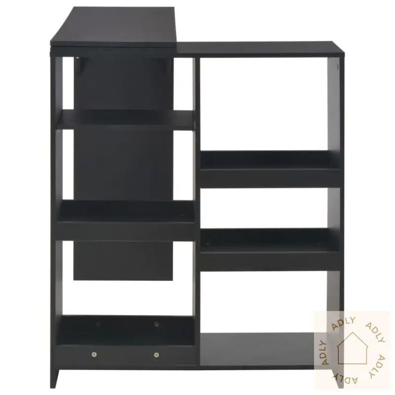 Barbord Med Flyttbar Hylle Svart 138X39X110 Cm