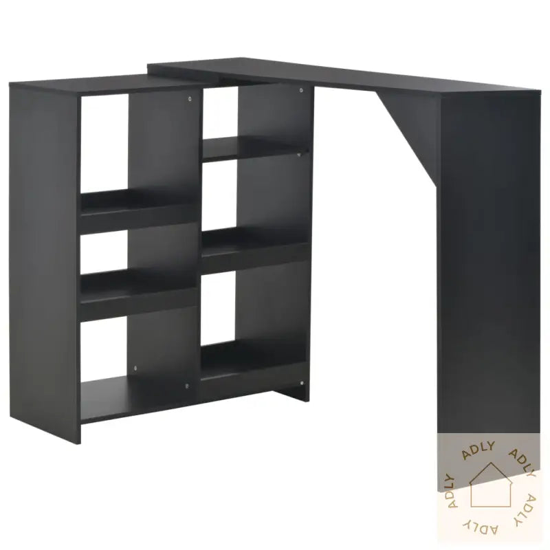 Barbord Med Flyttbar Hylle Svart 138X39X110 Cm