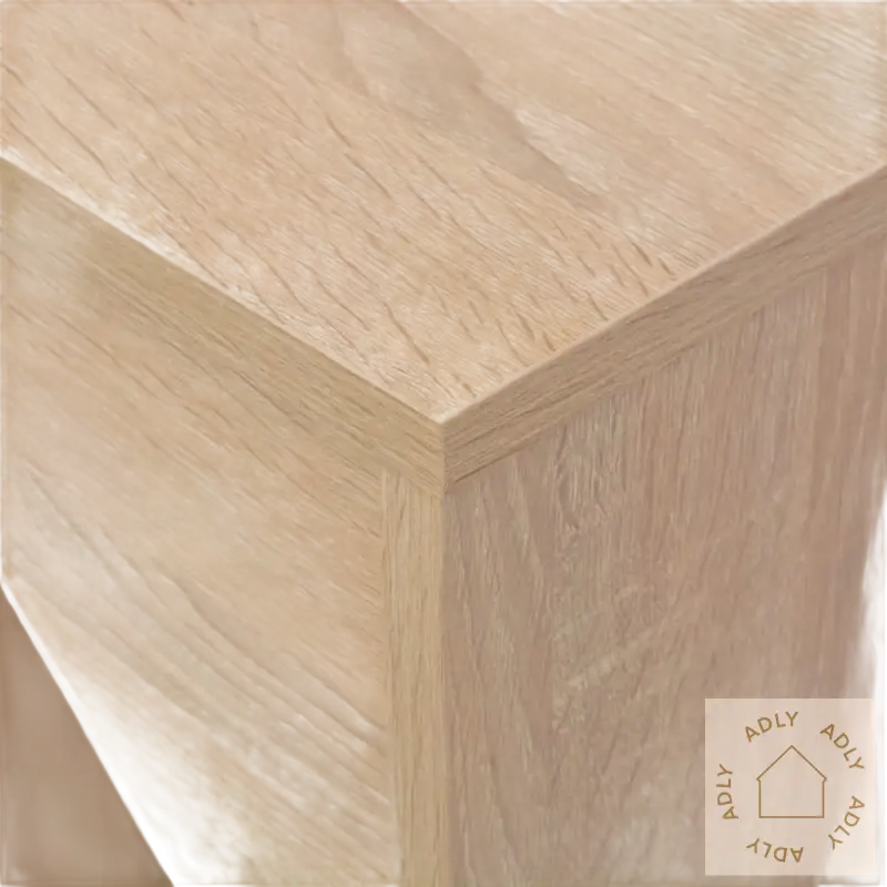 Light-farget trehjørne av Spisebord med flyttbar hylle passer perfekt til små rom