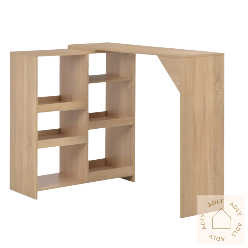 Light brown trespisebord med flyttbar hylle passer perfekt til små rom, moderne design