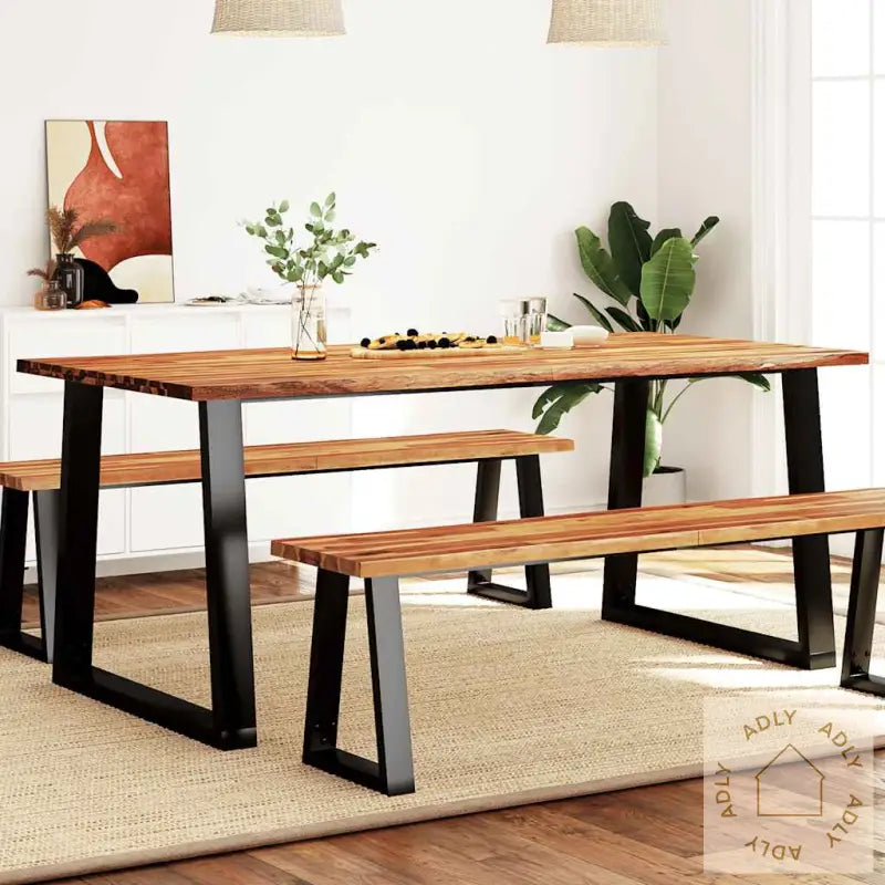 Spisebord Med Naturlig Kant 180X90X75 Cm Heltre Akasie