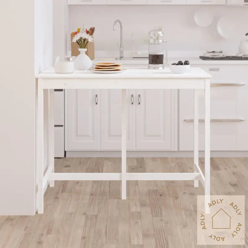 Barbord Hvit 140X80X110 Cm Heltre Furu