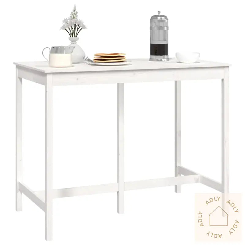 Barbord Hvit 140X80X110 Cm Heltre Furu