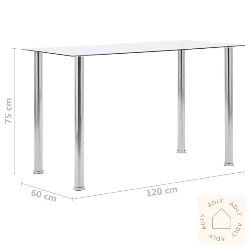 Spisebord Gjennomsiktig 120X60X75 Cm Herdet Glass