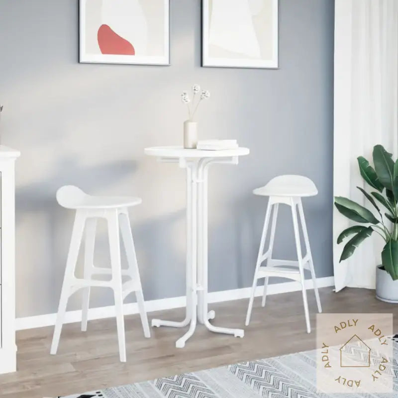 Spisebord Hvit Ø60X110 Cm Konstruert Tre Og Stål
