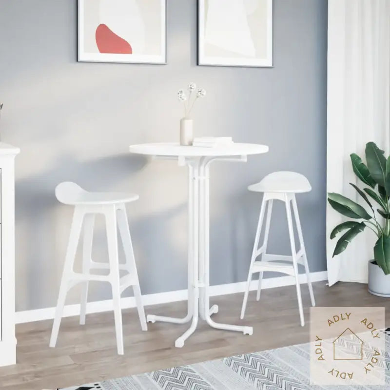 Spisebord Hvit Ø80X110 Cm Konstruert Tre Og Stål