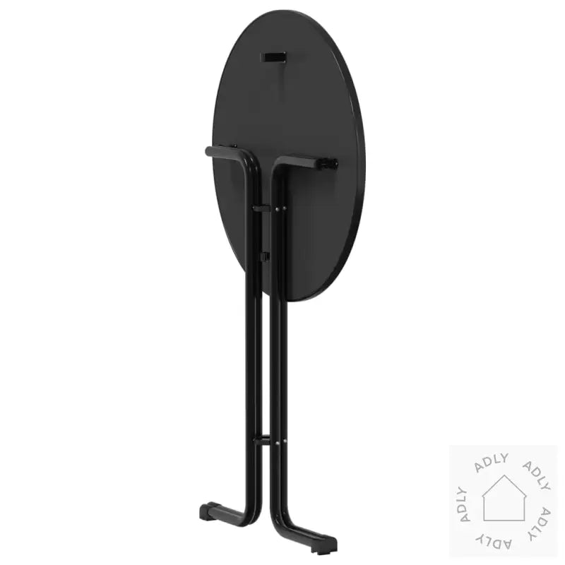 Spisebord Svart Ø80X110 Cm Konstruert Tre Og Stål