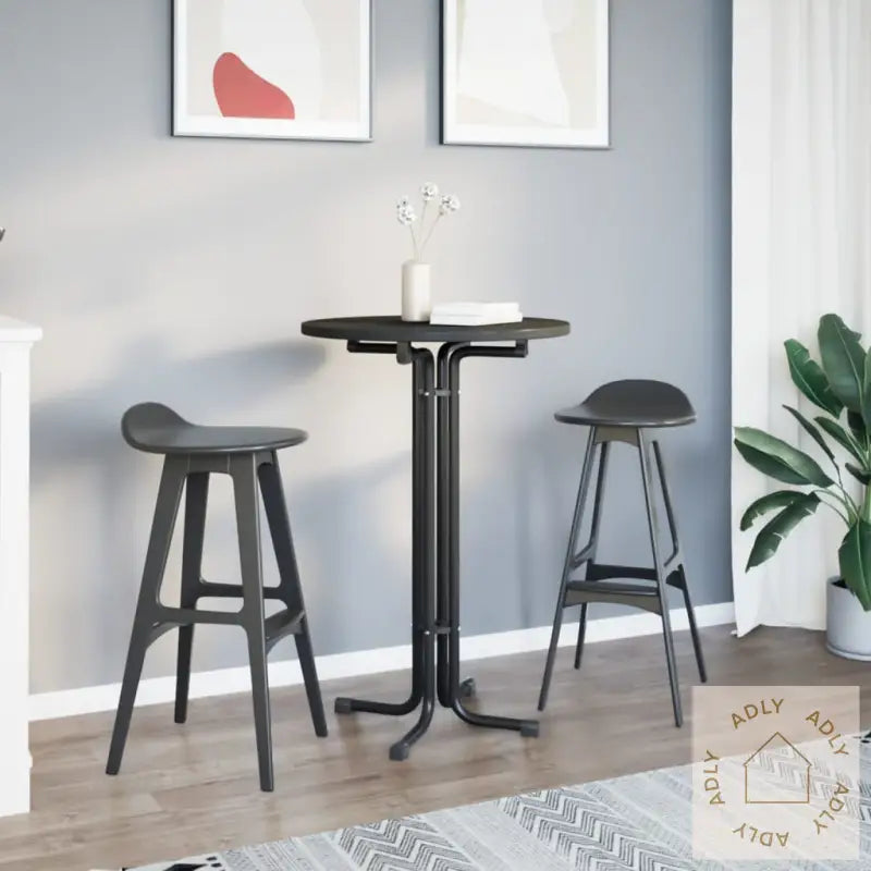 Spisebord Svart Ø70X110 Cm Konstruert Tre Og Stål