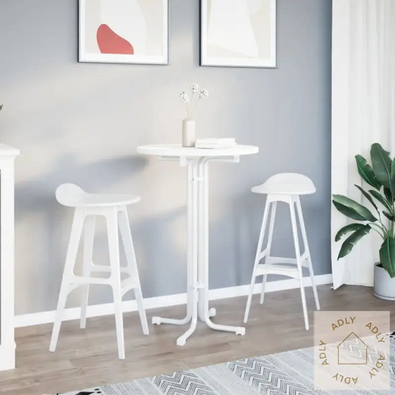 Spisebord Hvit Ø70X110 Cm Konstruert Tre Og Stål