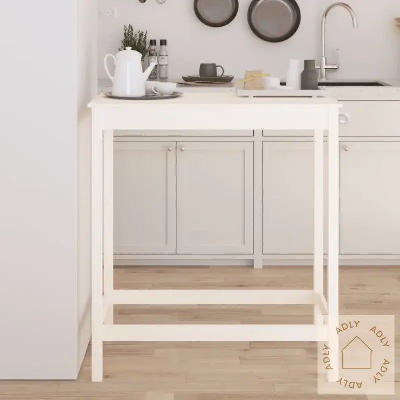 Barbord Hvit 100X50X110 Cm Heltre Furu