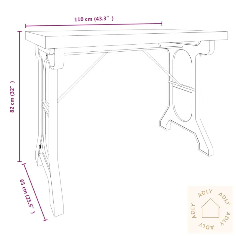 Spisebord 110X65X82 Cm Heltre Gran Og Jern