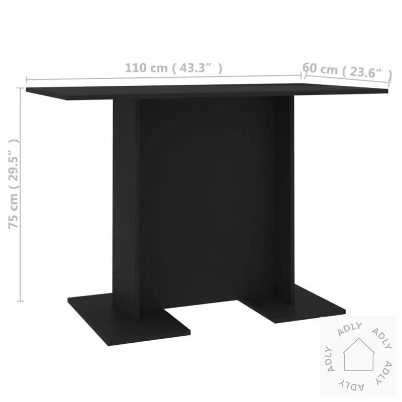Spisebord Svart 110X60X75 Cm Konstruert Tre