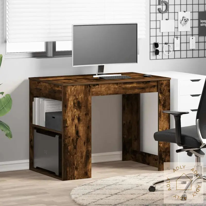 Skrivebord Med Skuff Og Hylle 102X62X77,5 Cm Konstruert Tre