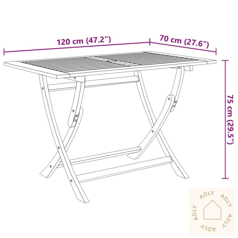 Utendørs Sammenleggbar Spisestue 7 Deler Heltre Akasie