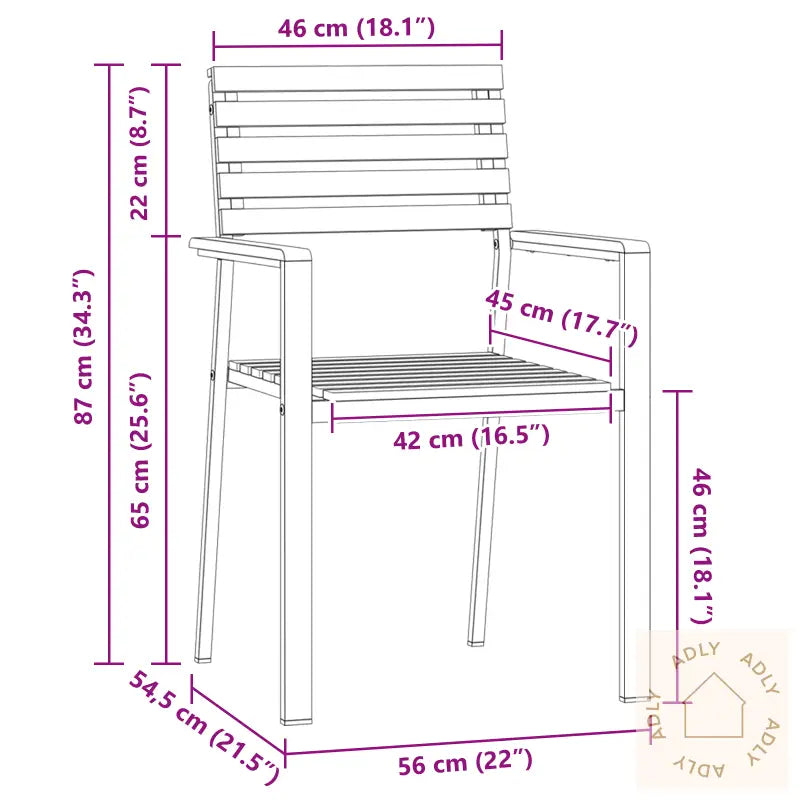 Stable Hagemøbler 2 Stk Solid Teak & Rustfritt Stål