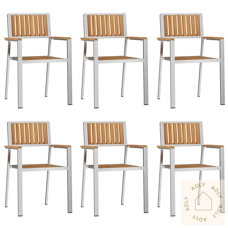 Stable Hage Stoler 6 Stk 54.5X56X87 Cm Massivt Teak