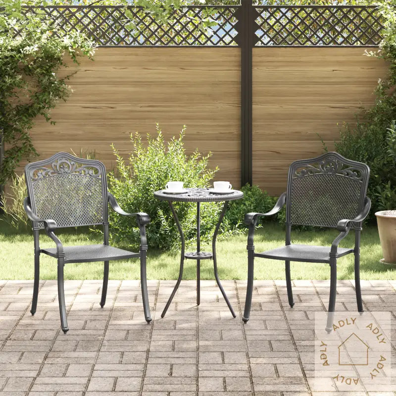 Hagemøbler 2 Stk Svart Støpegods Aluminium
