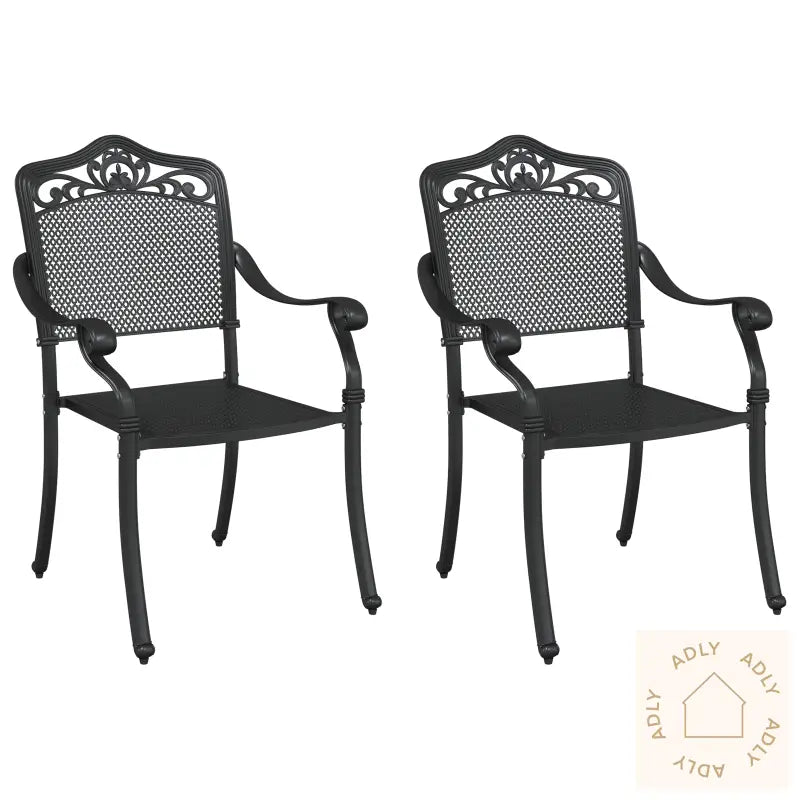 Hagemøbler 2 Stk Svart Støpegods Aluminium
