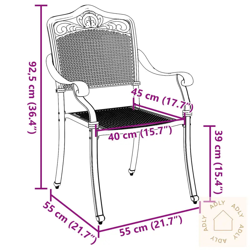 Hagemøbler 2 Stk Svart Støpegods Aluminium