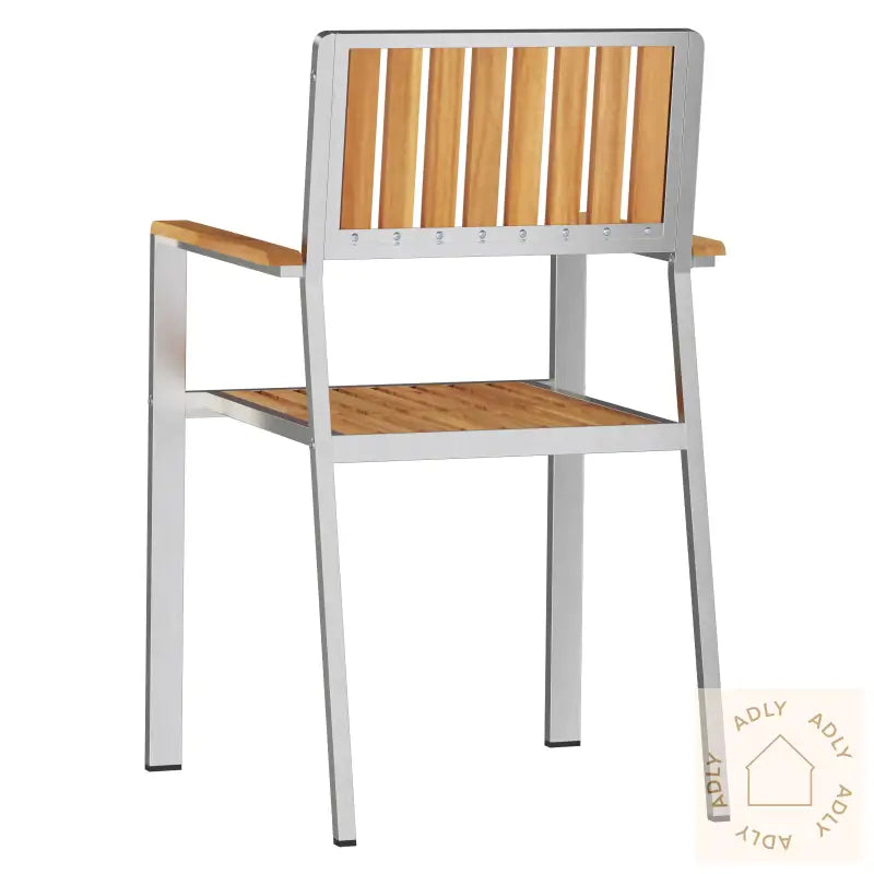 Stable Hagemøbler 2 Stk Solid Teak & Rustfritt Stål