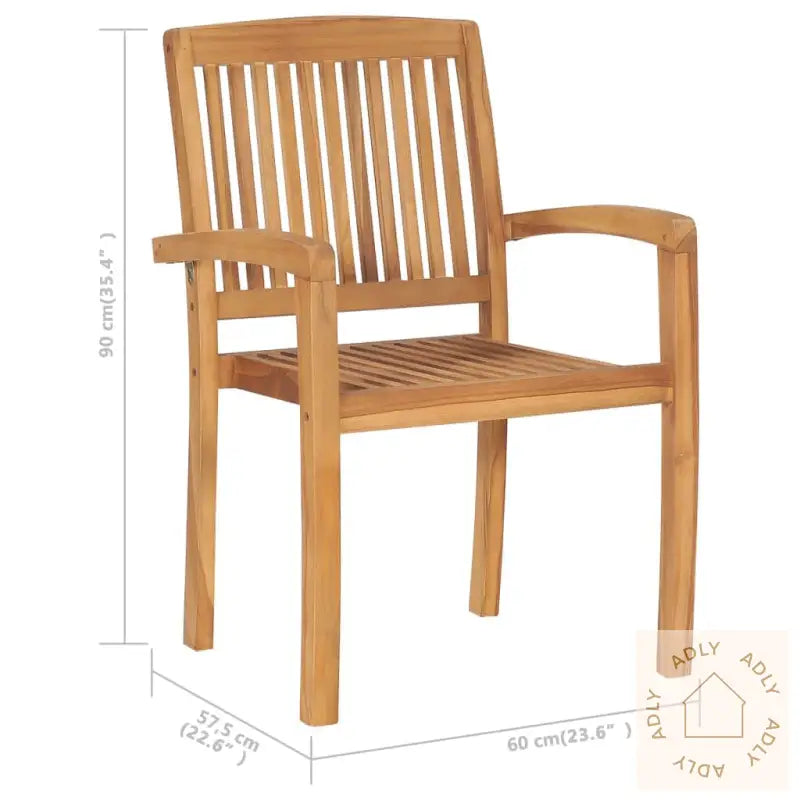 Stablebare Hagestoler 4 Stk Heltre Teak