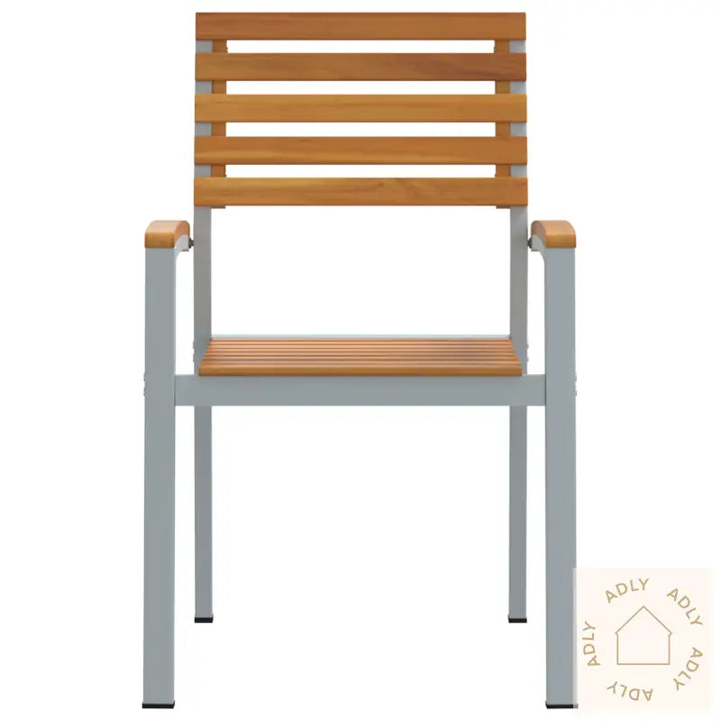 Stable Hage Stoler 8 Stk Solid Tre Akasie Og Metall