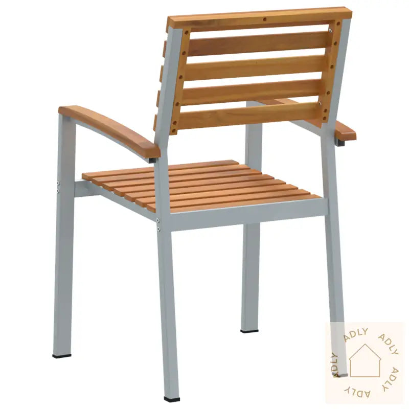 Stable Hage Stoler 6 Stk Solid Akasie Tre Og Metall