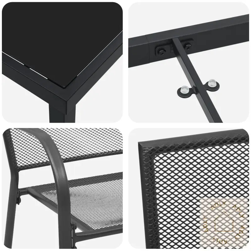 7-Delers Hagesett Antrasitt Stål