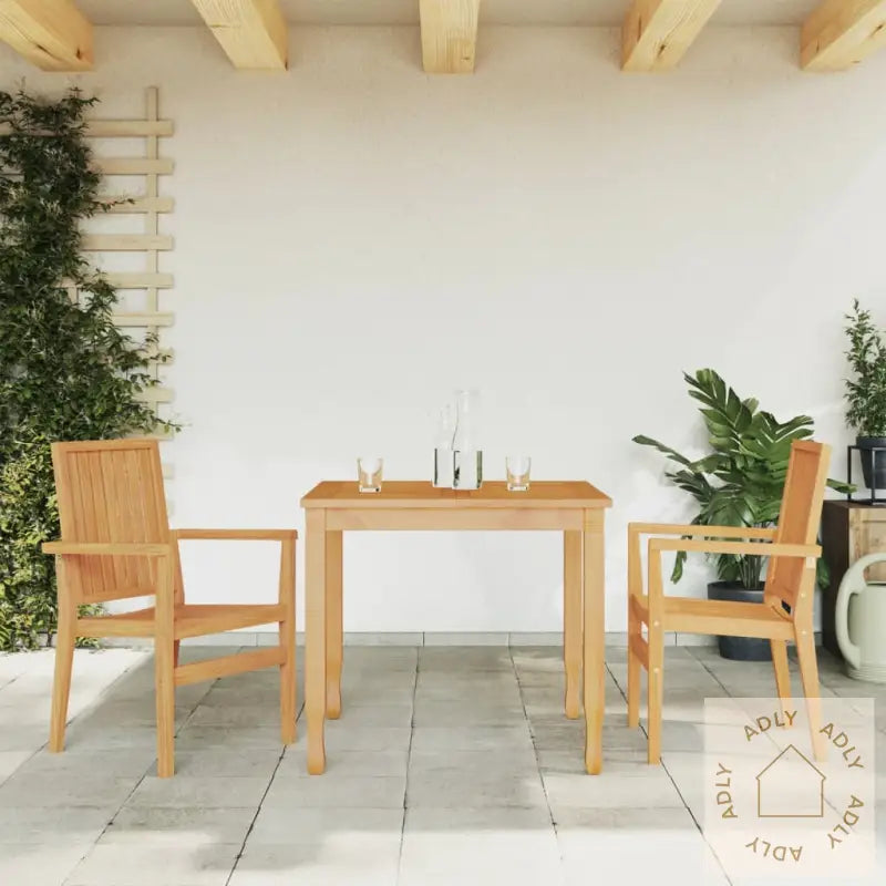 Stablebare Hagestoler 2 Stk 56,5X57,5X91 Cm Heltre Teak