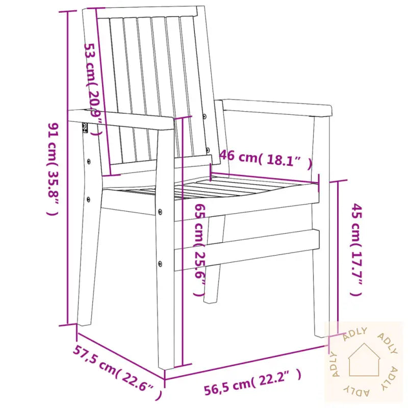 Stablebare Hagestoler 2 Stk 56,5X57,5X91 Cm Heltre Teak