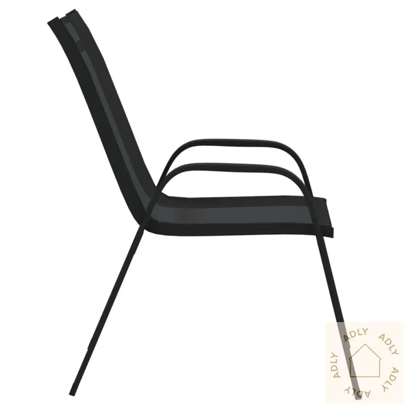 Stablebare Hagestoler 2 Stk Svart Textilene-Stoff