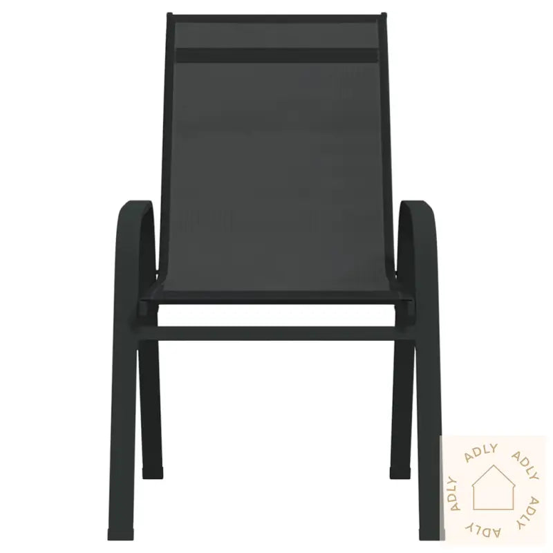 Stablebare Hagestoler 2 Stk Svart Textilene-Stoff