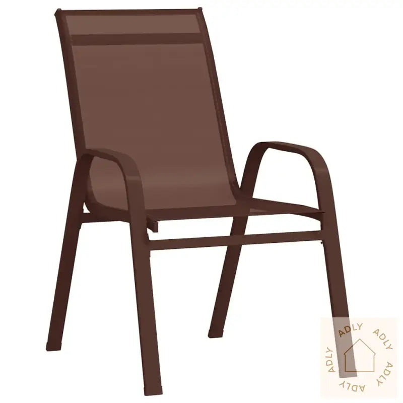 Stablebare Hagestoler 2 Stk Brun Textilene-Stoff