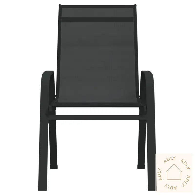 Stablebare Hagestoler 6 Stk Svart Textilene-Stoff